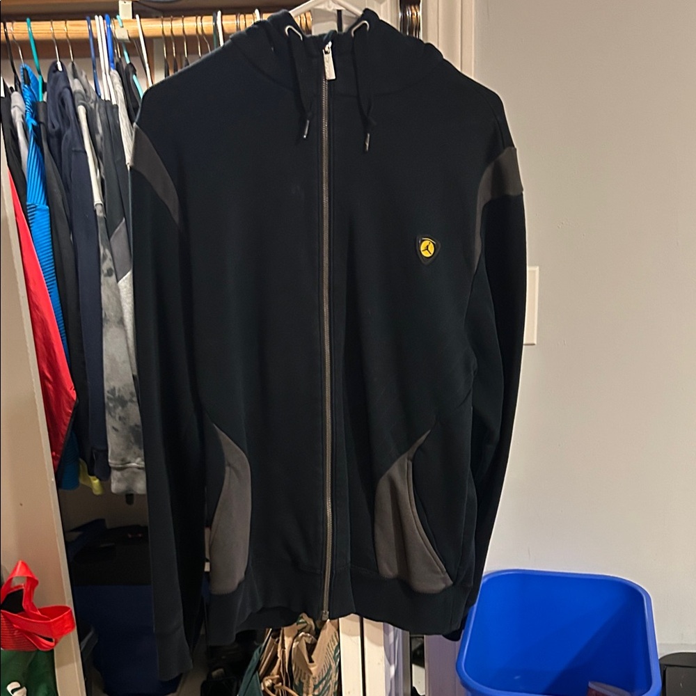 Jordan Black and Gray Zip-Up Sweater